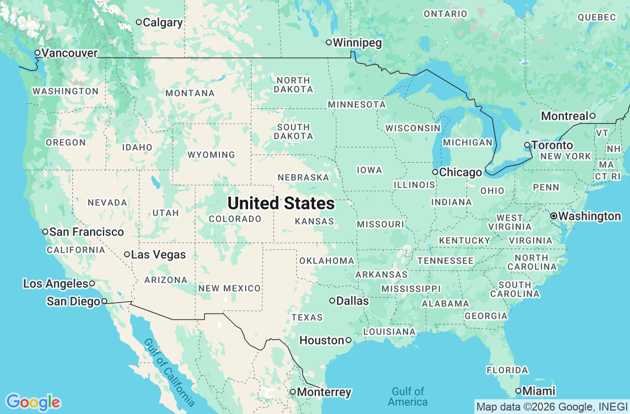 Tracked U.S. market coverage map